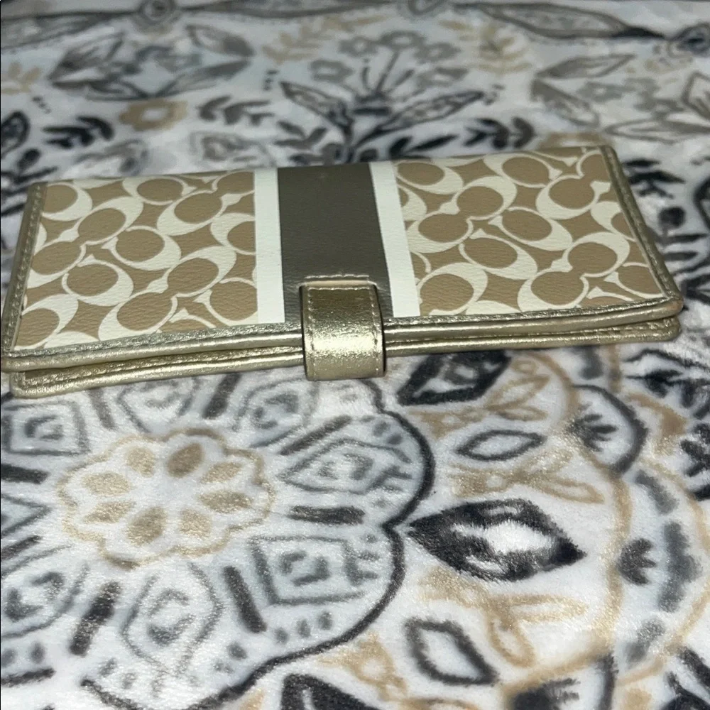 Coach Gold and Cream Metallic Women's Wallet